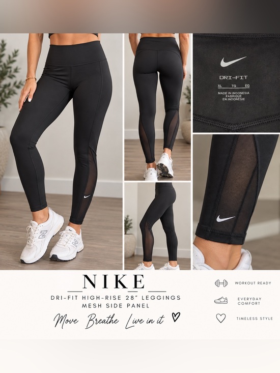 Nike Pants - Nike Dri-Fit Black Leggings with Mesh Side Panel
